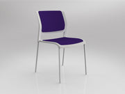 Game 4 leg Chair (Fully Upholstered) White Plum White Powdercoat