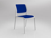 Game 4 leg Chair (Fully Upholstered) White Sky Blue White Powdercoat