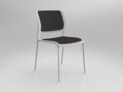 Game 4 leg Chair (Fully Upholstered) White Gray White Powdercoat