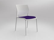 Game 4 leg Chair (Upholstered Seat) White Plum White Powdercoat