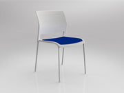 Game 4 leg Chair (Upholstered Seat) White Sky Blue White Powdercoat