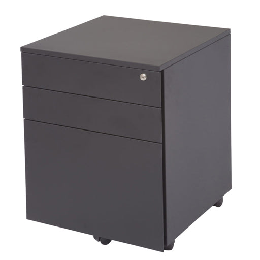 Rapidline 3 Drawer Steel Mobile Pedestal 460W x 472D x 610H Black Satin