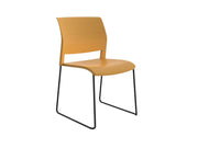 Game Chair Unupholstered Sled Base Daffodil Black Powdercoat