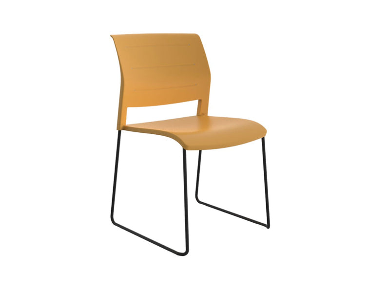 Game Chair Unupholstered Sled Base Daffodil Black Powdercoat