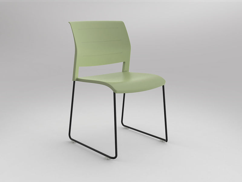 Game Chair Unupholstered Sled Base Pistachio Black Powdercoat