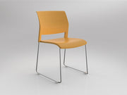 Game Chair Unupholstered Sled Base Daffodil Polished Chrome