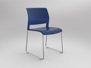 Game Chair Unupholstered Sled Base Indigo Polished Chrome