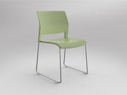 Game Chair Unupholstered Sled Base Pistachio Polished Chrome