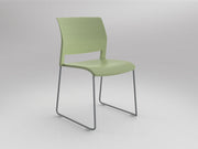 Game Chair Unupholstered Sled Base Pistachio Silver Powdercoat
