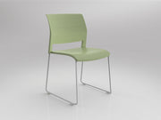 Game Chair Unupholstered Sled Base Pistachio White Powdercoat