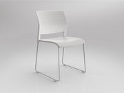 Game Chair Unupholstered Sled Base White White Powdercoat