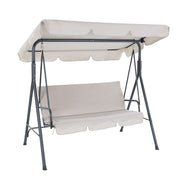 Gardeon Outdoor Swing Chair Hammock 3 Seater Garden Canopy Bench Seat Backyard Beige