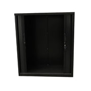 Rapidline 900W GO Tambour Door Cupboard Without Shelves 1016mm H x 900mm W x 473mm D Black