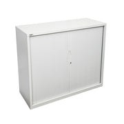Rapidline 900W GO Tambour Door Cupboard Without Shelves 1016mm H x 900mm W x 473mm D White