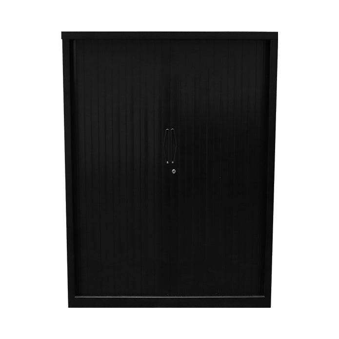 Rapidline 900W GO Tambour Door Cupboard Without Shelves 1200mm H x 900mm W x 473mm D Black