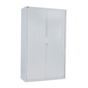 Rapidline 900W GO Tambour Door Cupboard With Shelvess 1981mm H x 900mm W x 473mm D White 5 Shelves