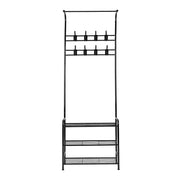 Artiss Clothes Rack Coat Stand Garment Portable Hanger Airer Organiser Shoe Storage Metal Black