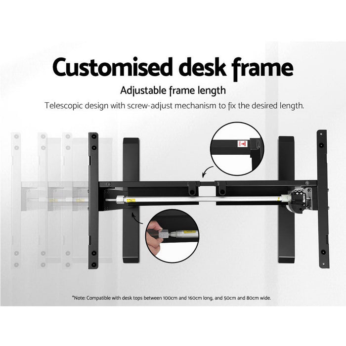 Artiss Motorised Electric Height Adjustable Sit Stand Computer Office Desk 140cm