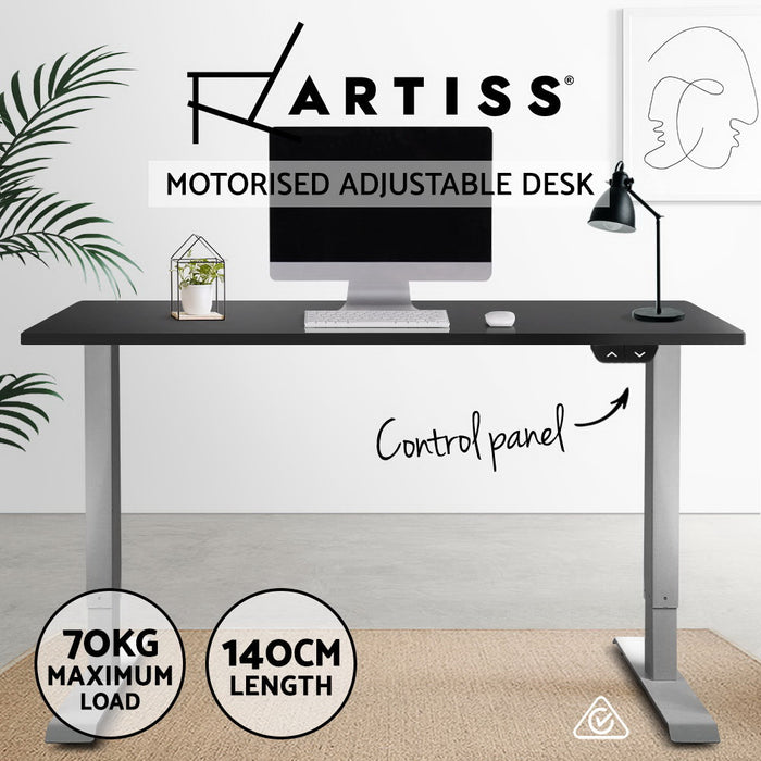 Artiss Motorised Electric Height Adjustable Sit Stand Computer Office Desk 140cm