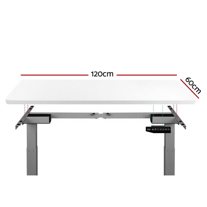 Artiss Motorised Electric Height Adjustable Sit Stand Computer Office Desk 120cm Dual Motor