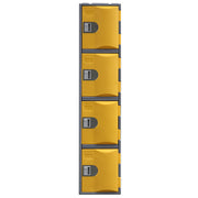 Steelco Heavy Duty HDPE Locker - Full Height Four Door Yellow