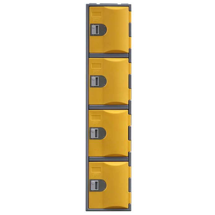 Steelco Heavy Duty HDPE Locker - Full Height Four Door Yellow