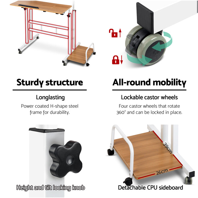 Mobile Twin Laptop Computer Desk