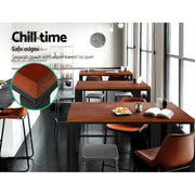 Artiss Vintage Bar Table Alex Retro Pine Wood Metal Frame