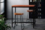 Artiss Vintage Bar Table Alex Retro Pine Wood Metal Frame