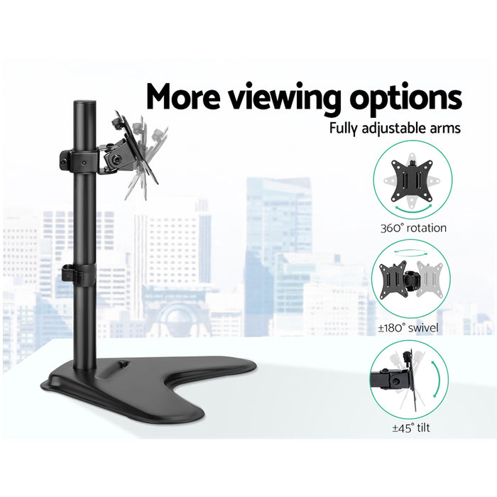 Single HD LED Monitor Arm Stand TV Mount Bracket Holder Freestanding