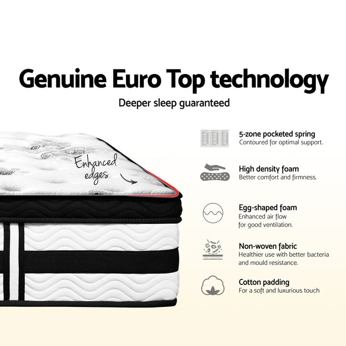 Giselle Bedding Algarve Euro Top Pocket Spring Mattress 34cm Thick