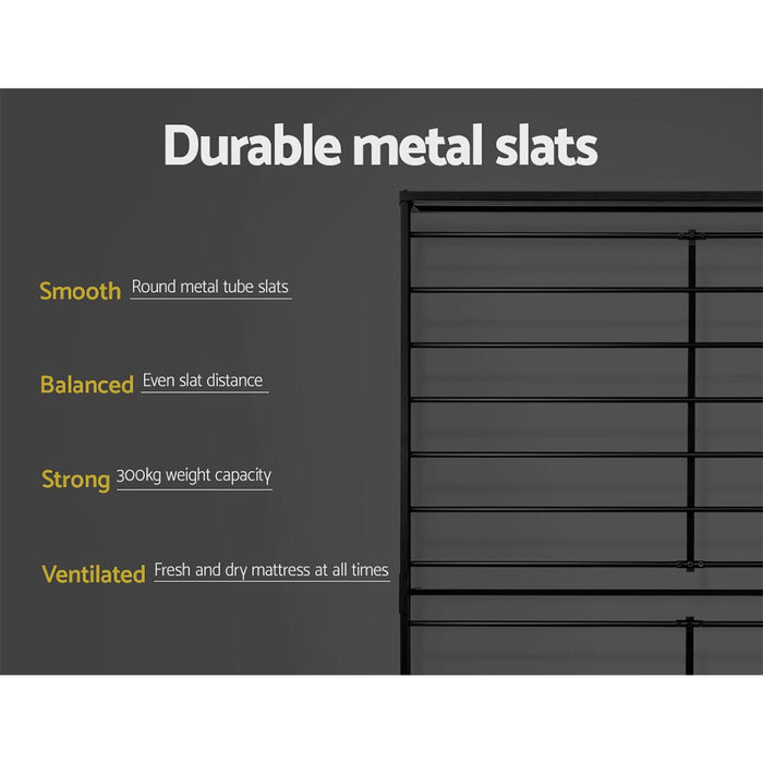 Metal Bed Frame Double Size Mattress Base Platform Foundation Black Dane