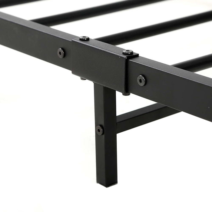 Metal Bed Frame Single Size Mattress Base Platform Foundation Black Dane
