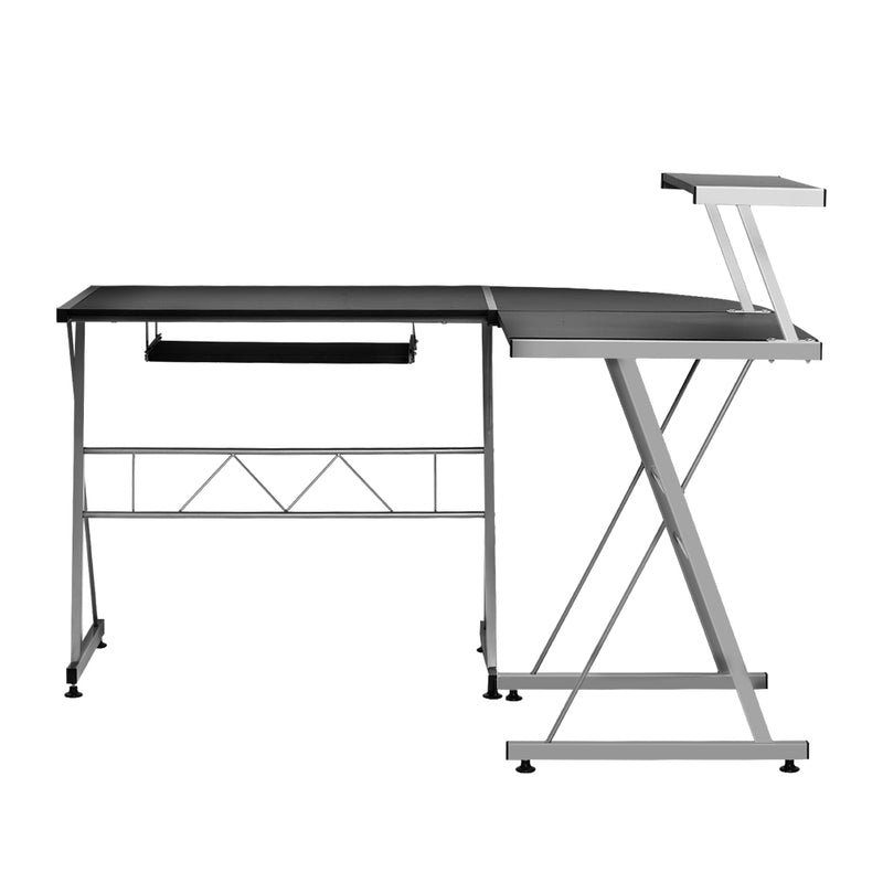 Artiss Corner Metal Pull Out Computer Desk