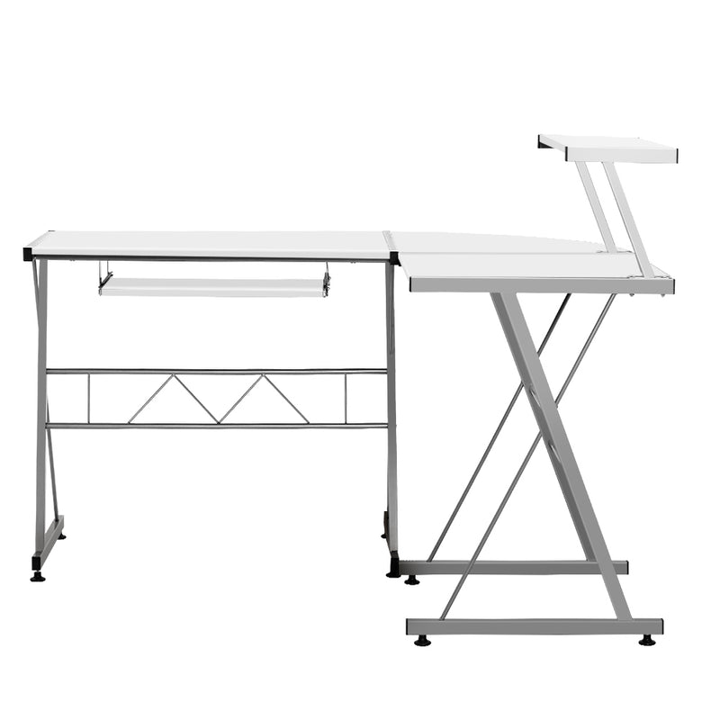 Artiss Corner Metal Pull Out Computer Desk