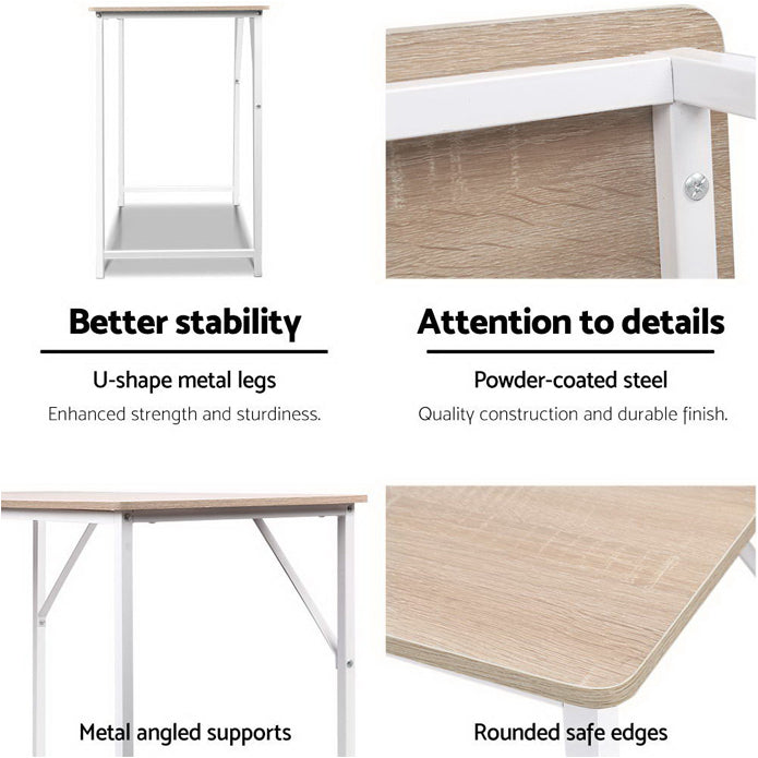 Artiss Minimalist Metal Computer Study Desk - White