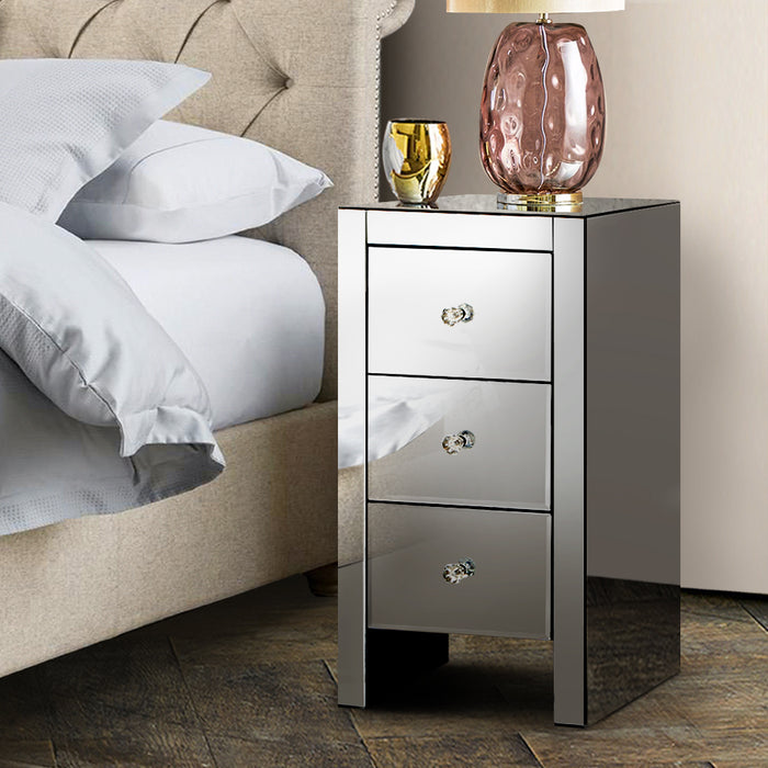 Artiss Quenn Mirror Bedside Table