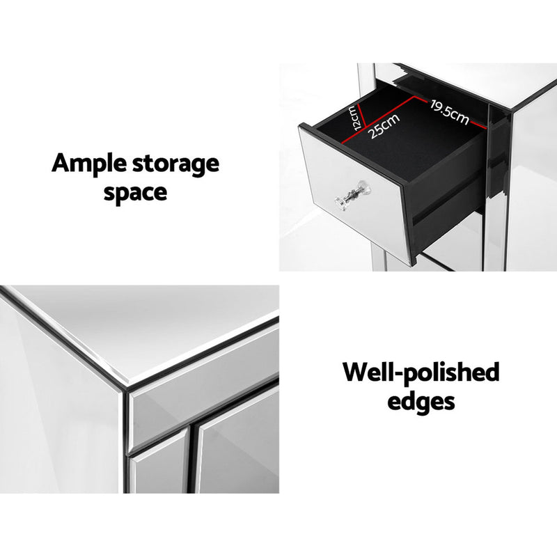 Artiss Quenn Mirror Bedside Table