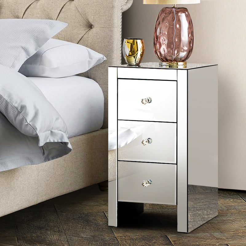 Artiss Quenn Mirror Bedside Table