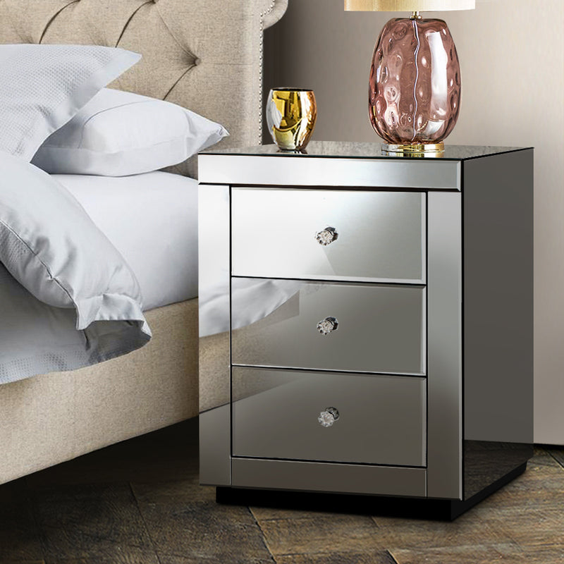 Artiss Presia Mirror Bedside Table