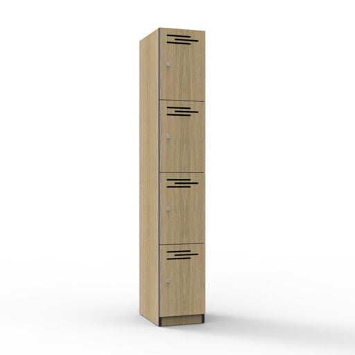 Rapidline Four Door Melamine Locker Natural Oak