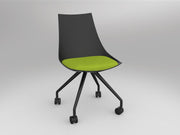 Luna Chair with Castor Base Black Avocado Green