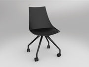 Luna Chair with Castor Base Black BLack PU