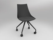 Luna Chair with Castor Base Black Charcoal Grey