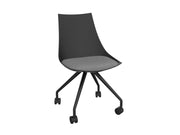 Luna Chair with Castor Base Black Stone Grey