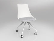 Luna Chair with Castor Base White Ash Grey