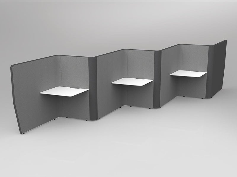Motion Wave Work Pods 6 Work Pods Lecquered White