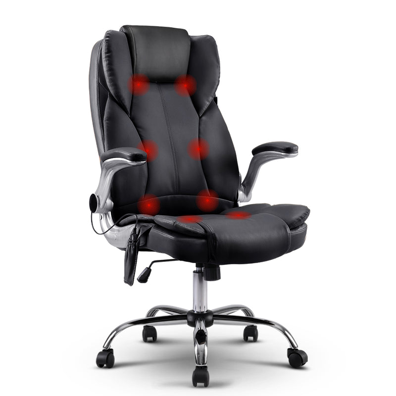 Artiss 8 Point Massage Office Chair Black