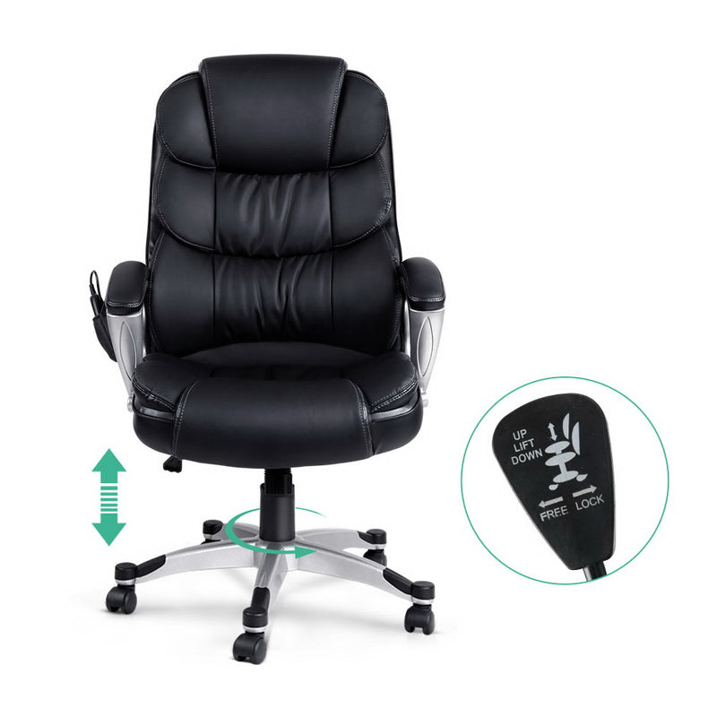 8 Point PU Leather Reclining Massage Chair