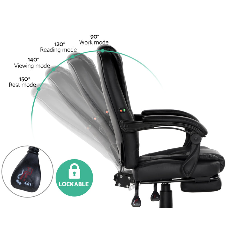 Artiss Monty Massage Office Chair - Black